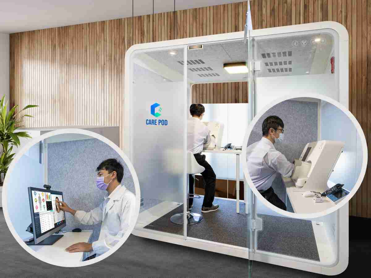 达擎于医疗科技展中展出＂远距诊疗舱＂，，以因应医疗数字化及社会高龄化趋势下、、复诊及慢性病患等族群对于远距看诊需求逐渐升高所推出的创新整合方案。。多功能合一、、高隐私性的远距诊疗舱可根据病患端与医师端的不同需求，，提供弹性化及客制化功能，，，，节省医生和病患的精力及时间